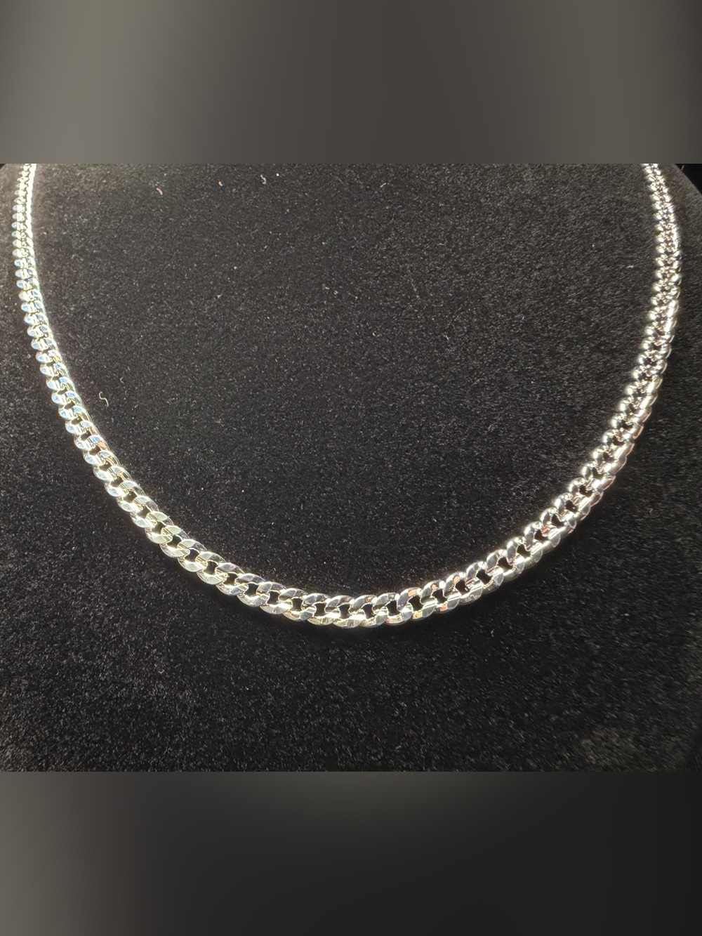 Cuban w/Concave 20in 4MM 925 Stamped Premium Finish Necklace Brand New